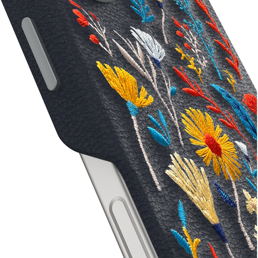 iPhone 16 Symmetry Series Cactus Leather Embroidery Case