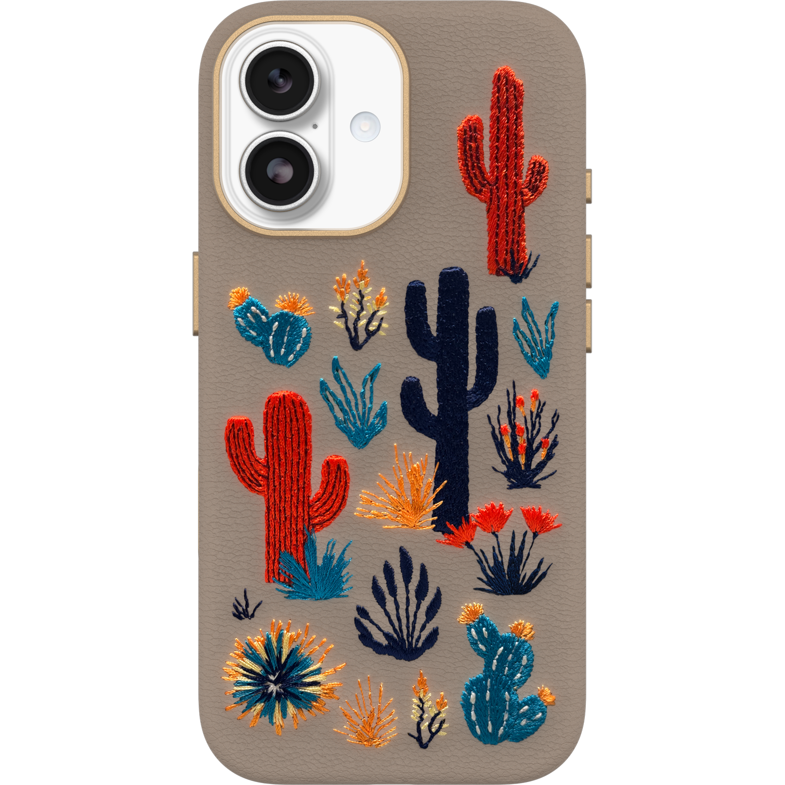 iPhone 17 Symmetry Series Cactus Leather Embroidery Case