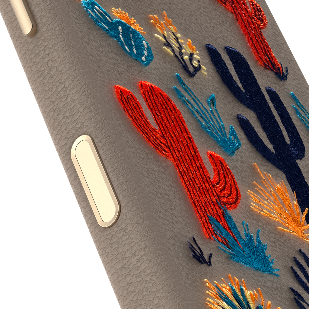 iPhone 17 Symmetry Series Cactus Leather Embroidery Case