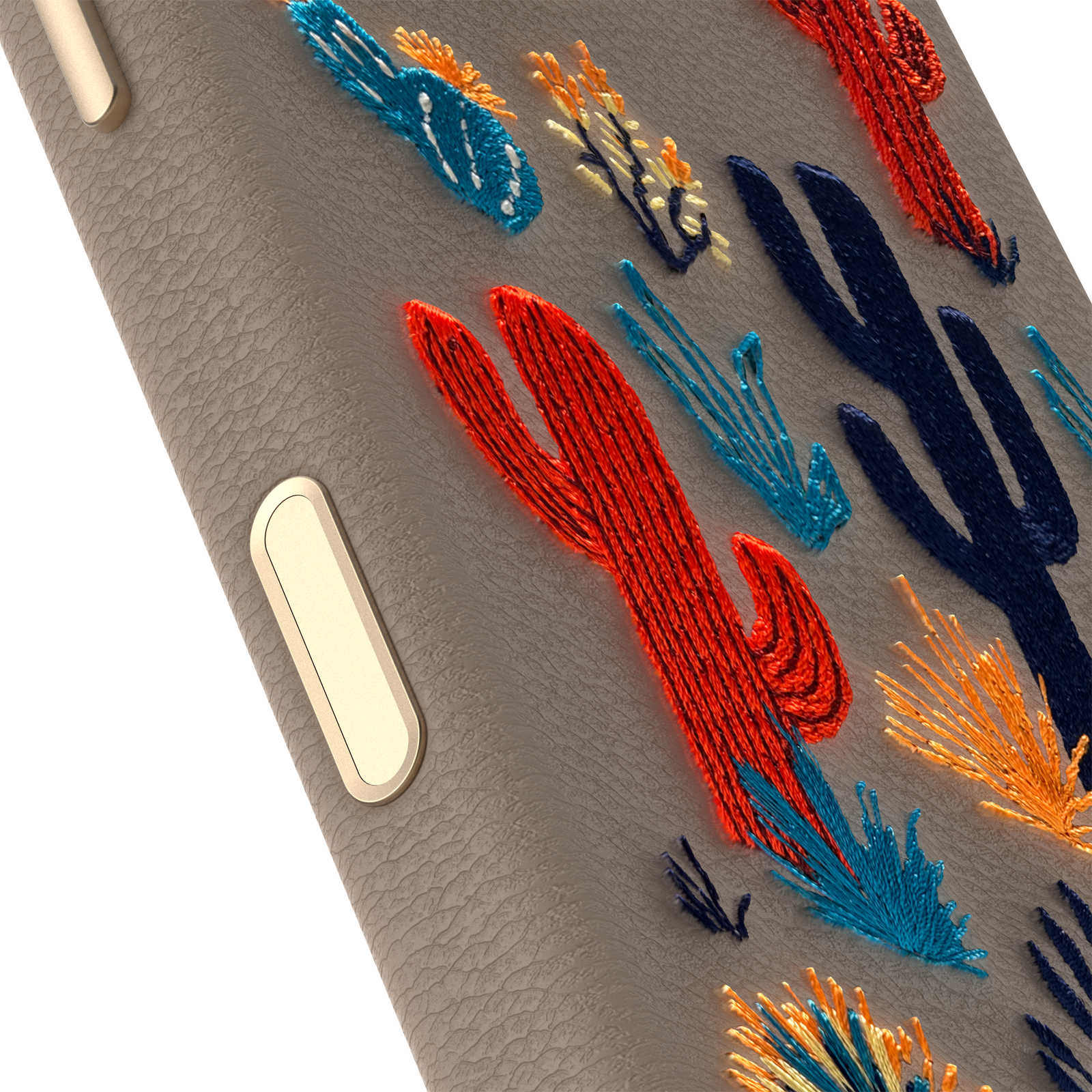 iPhone 17 Symmetry Series Cactus Leather Embroidery Case