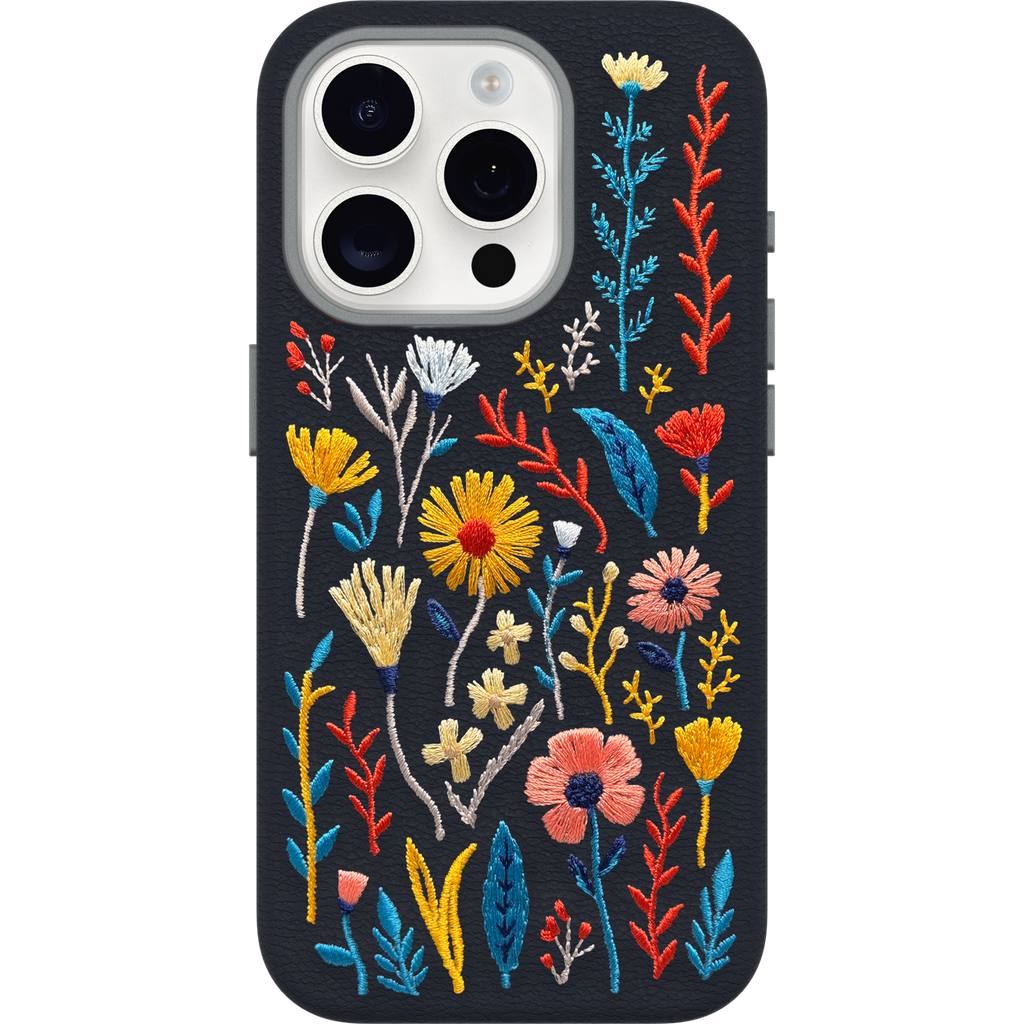 iPhone 15 Pro Symmetry Series Cactus Leather Embroidery Case