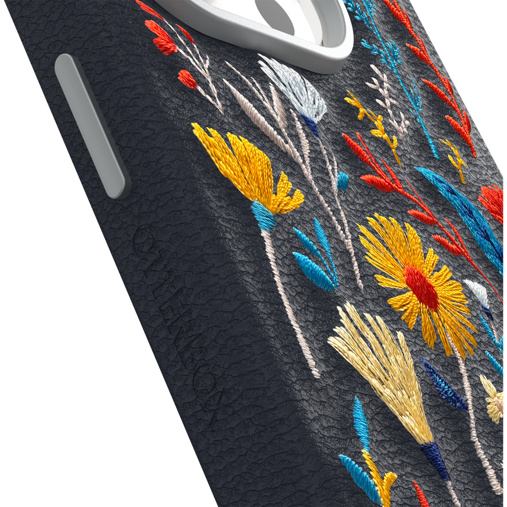 iPhone 15 Pro Symmetry Series Cactus Leather Embroidery Case