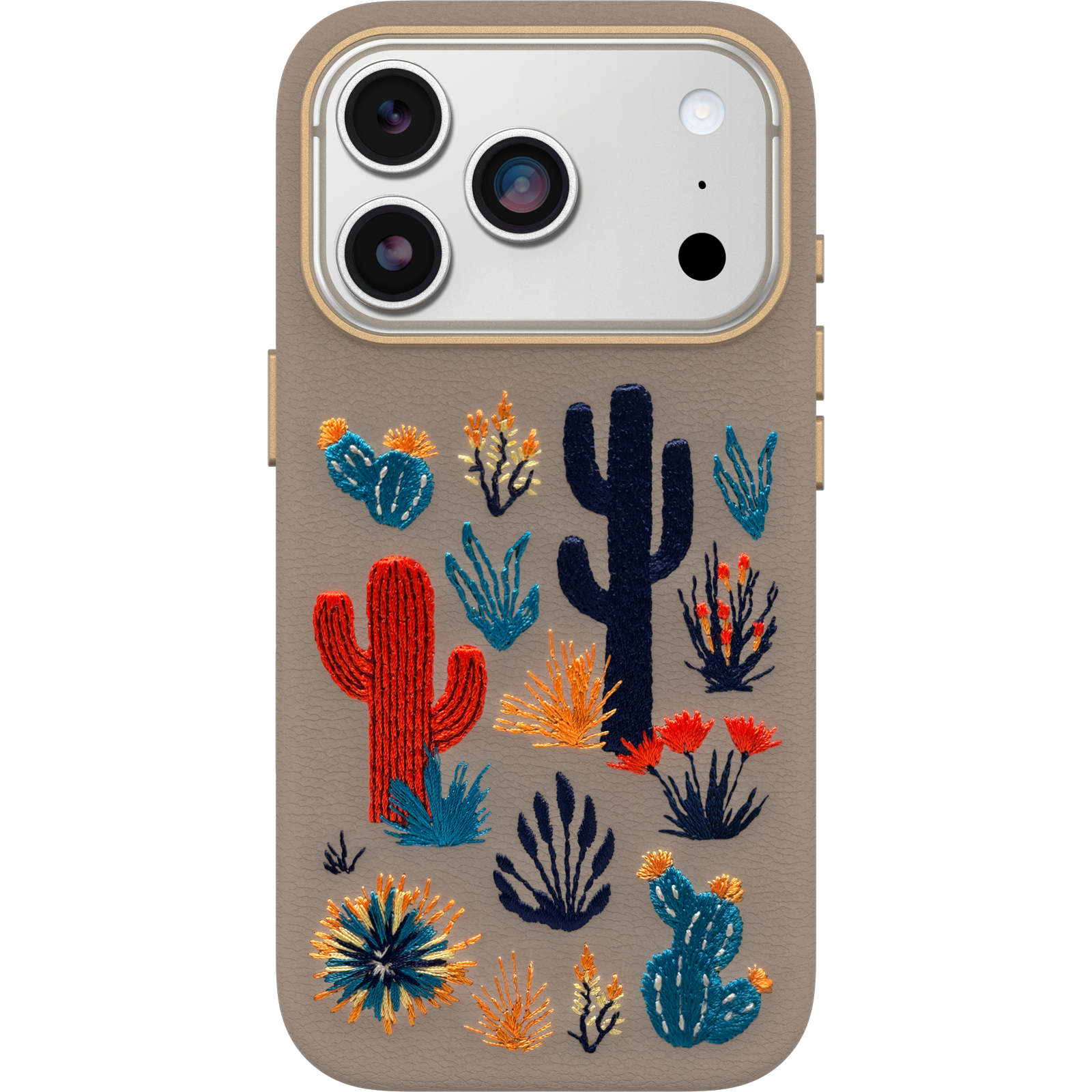 iPhone 17 Pro Symmetry Series Cactus Leather Embroidery Case
