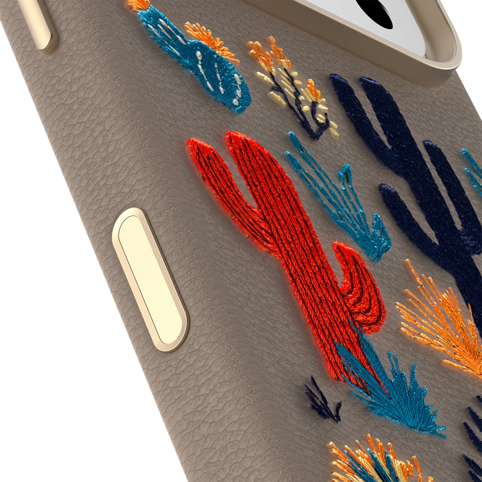 iPhone 17 Pro Symmetry Series Cactus Leather Embroidery Case