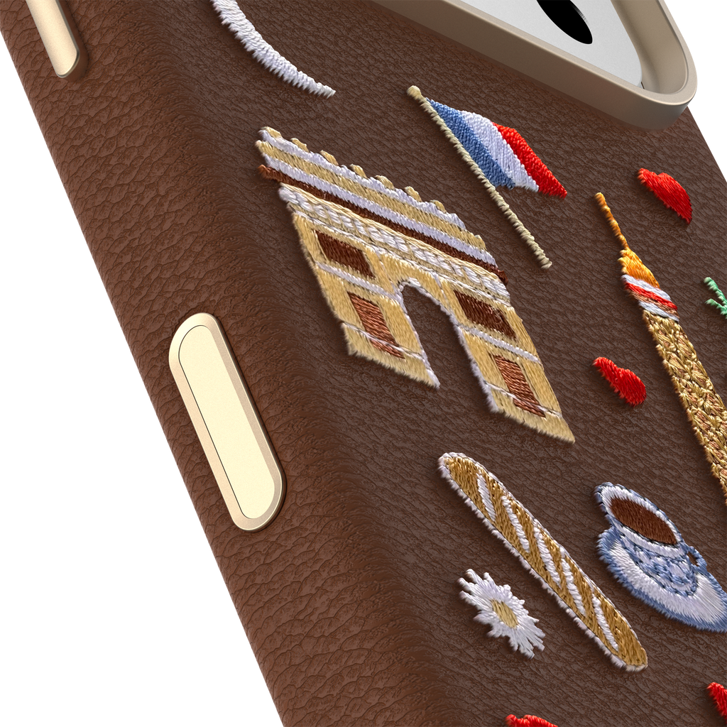 iPhone 17 Pro Symmetry Series Cactus Leather Embroidery Case