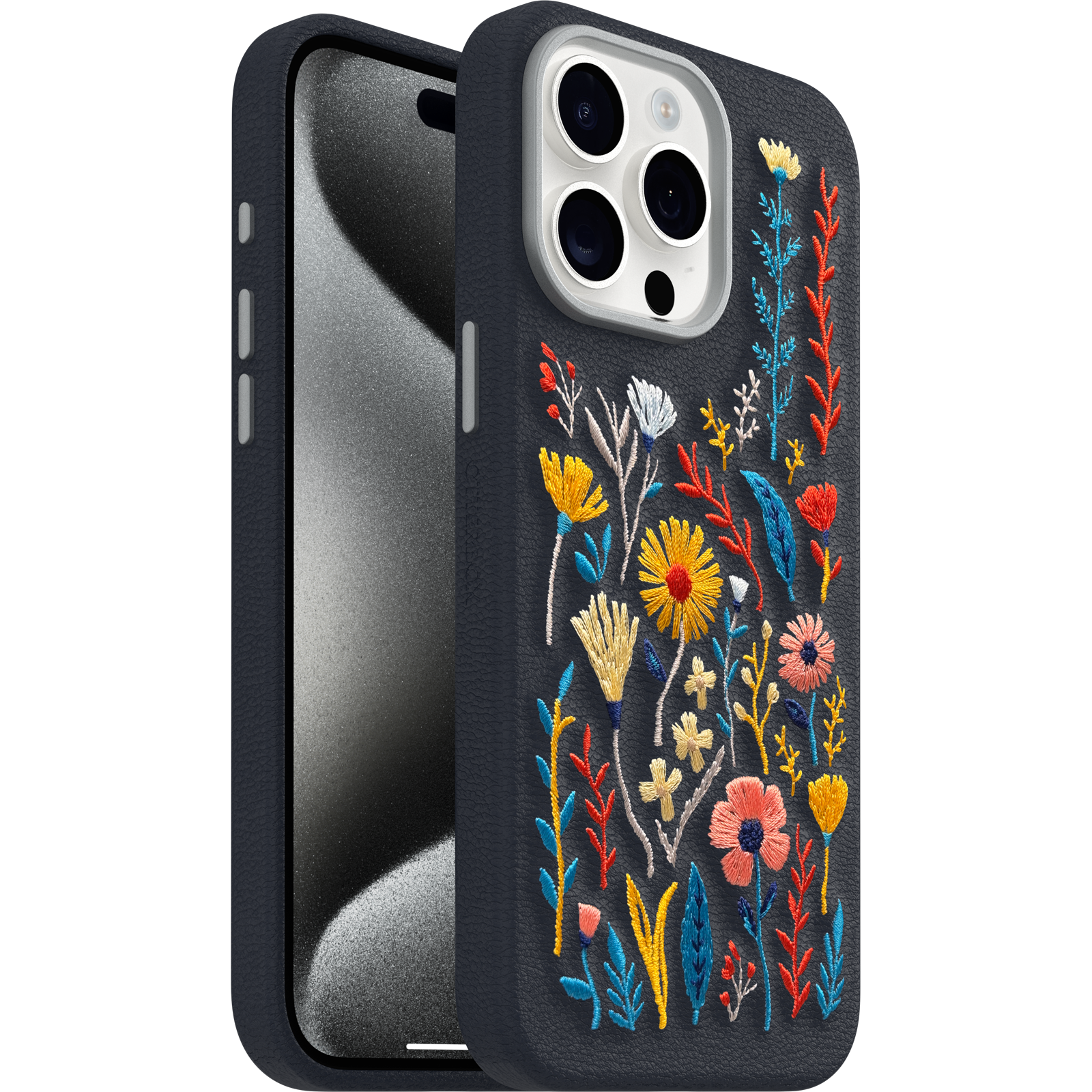 iPhone 15 Pro Max Symmetry Series Cactus Leather Embroidery Case