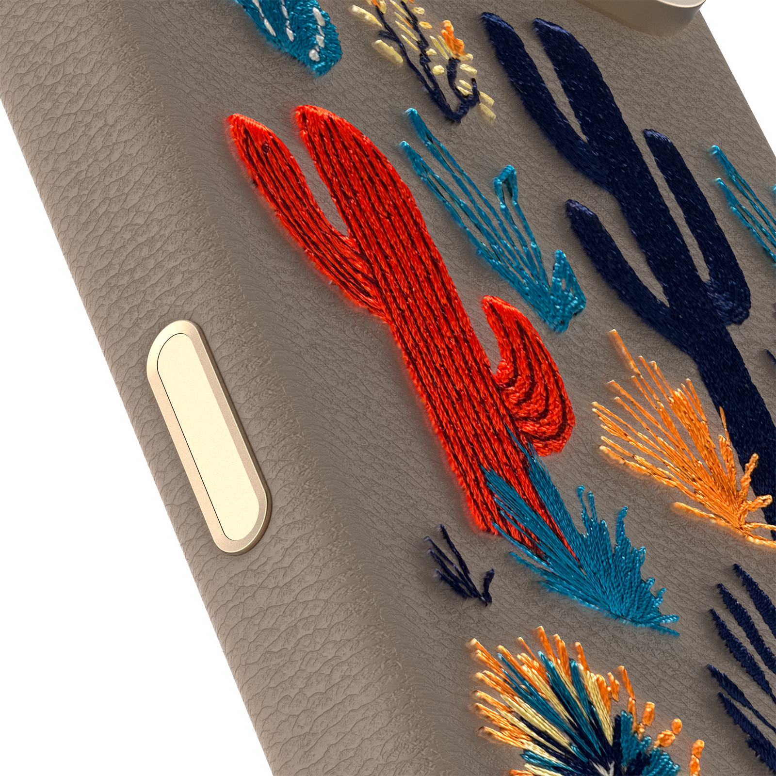 iPhone 17 Pro Max Symmetry Series Cactus Leather Embroidery Case