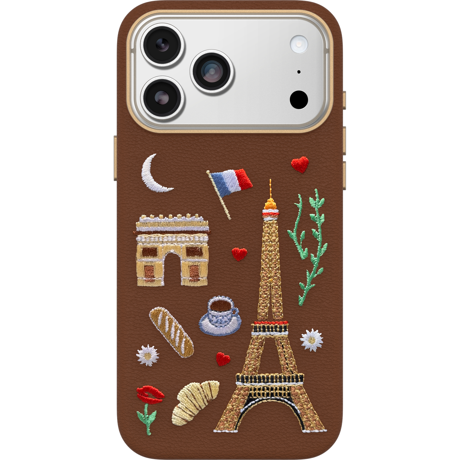 iPhone 17 Pro Max Symmetry Series Cactus Leather Embroidery Case