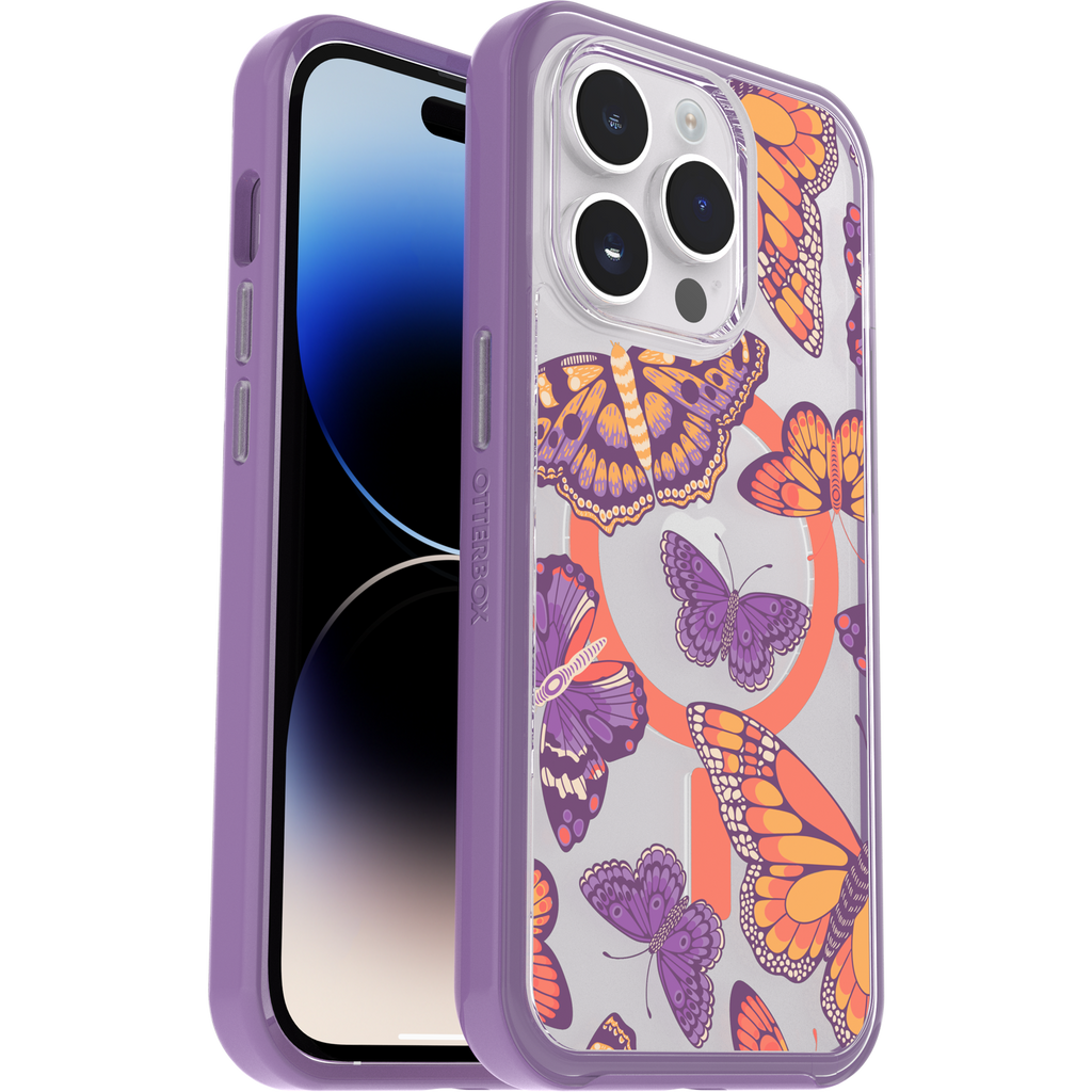 iPhone 14 Pro Symmetry Series Clear Case for MagSafe Fluttering Flora