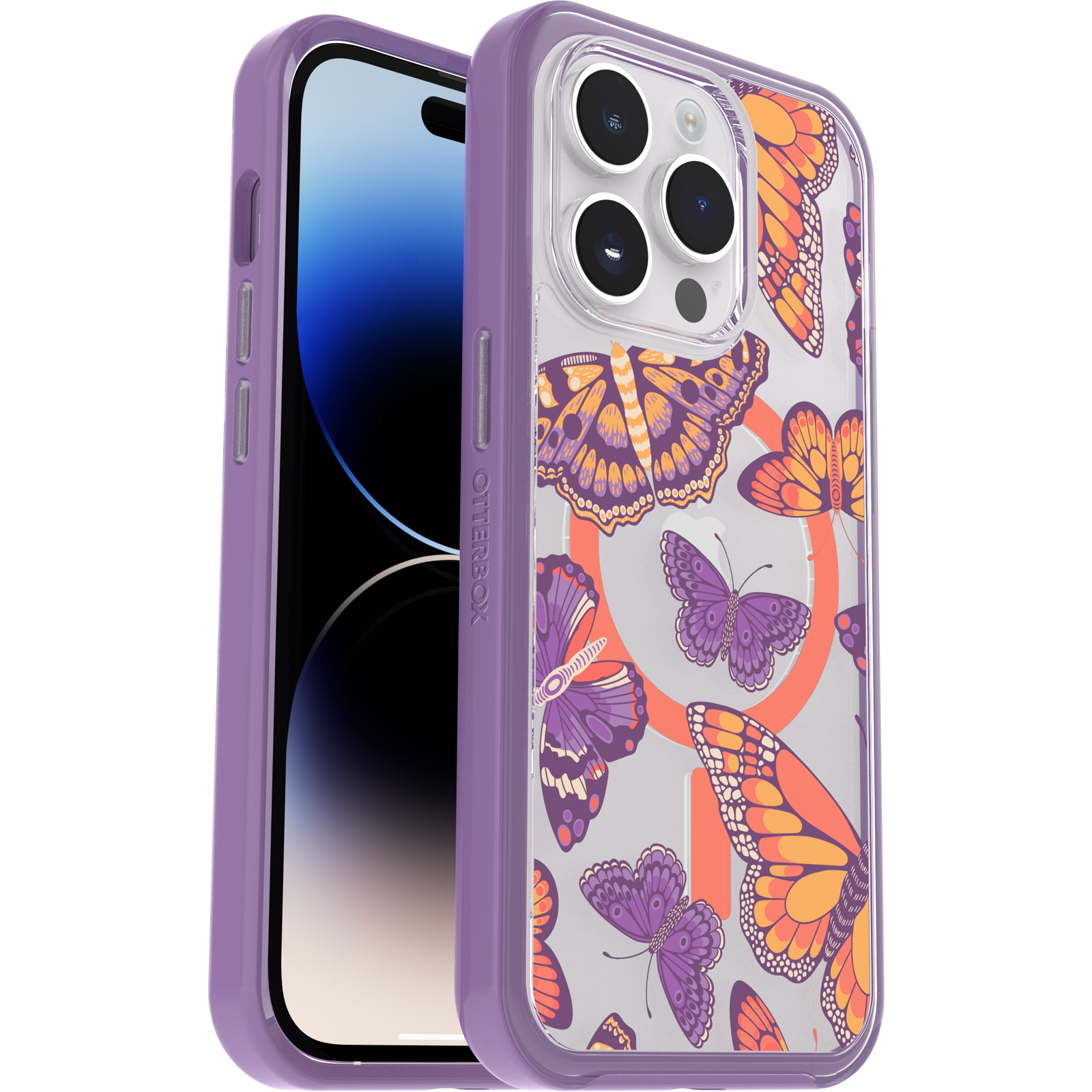 iPhone 14 Pro Symmetry Series Clear Case for MagSafe Fluttering Flora