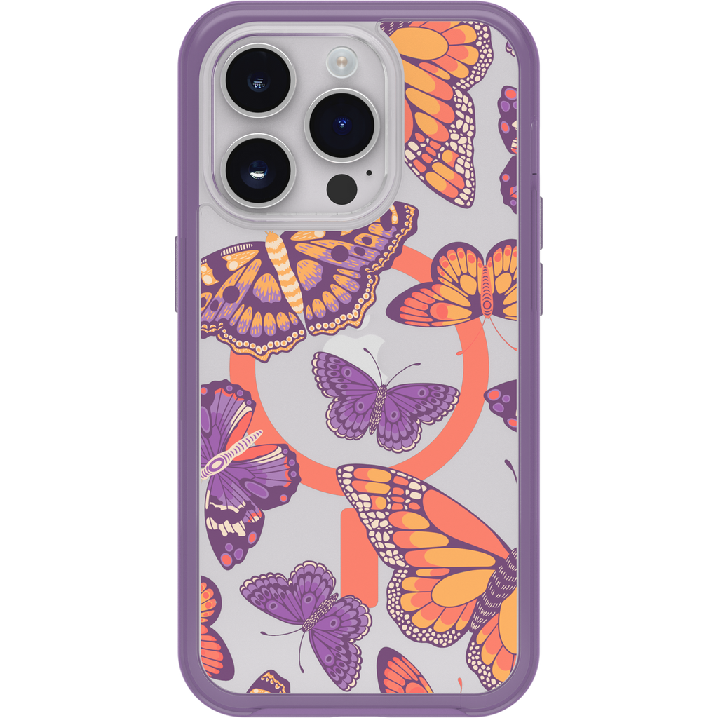 iPhone 14 Pro Symmetry Series Clear Case for MagSafe Fluttering Flora