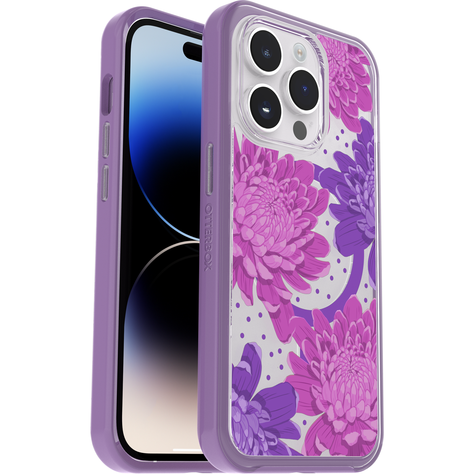 iPhone 14 Pro Symmetry Series Clear Case for MagSafe Fluttering Flora