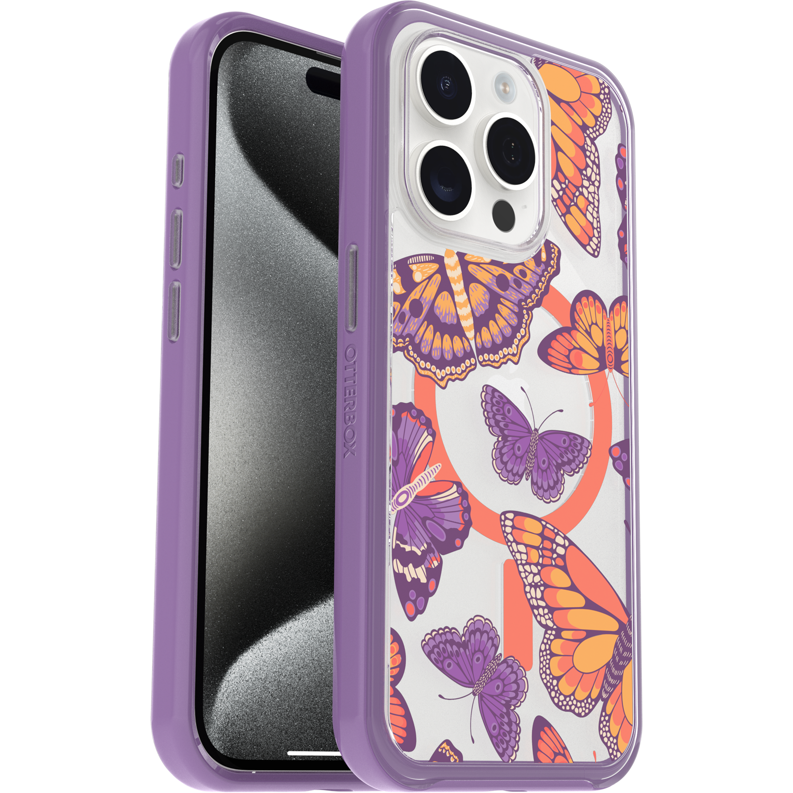 iPhone 15 Pro Symmetry Series Clear Case for MagSafe Fluttering Flora