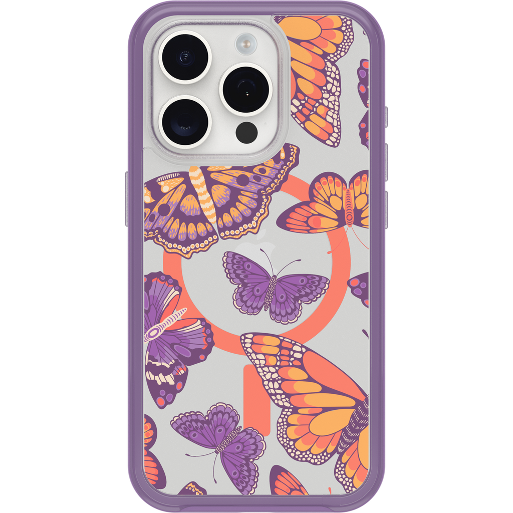 iPhone 15 Pro Symmetry Series Clear Case for MagSafe Fluttering Flora