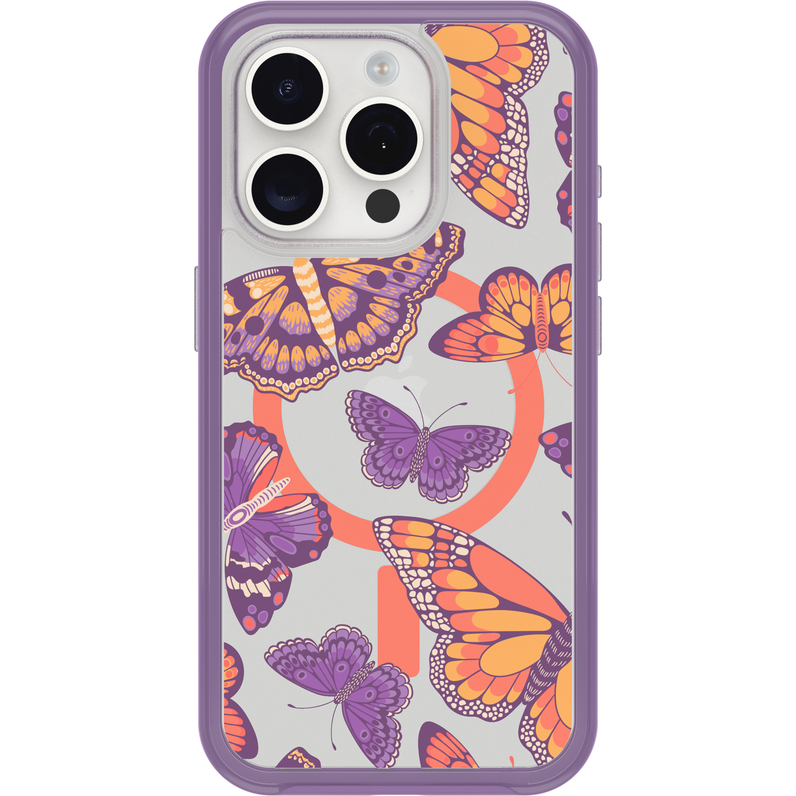 iPhone 15 Pro Symmetry Series Clear Case for MagSafe Fluttering Flora