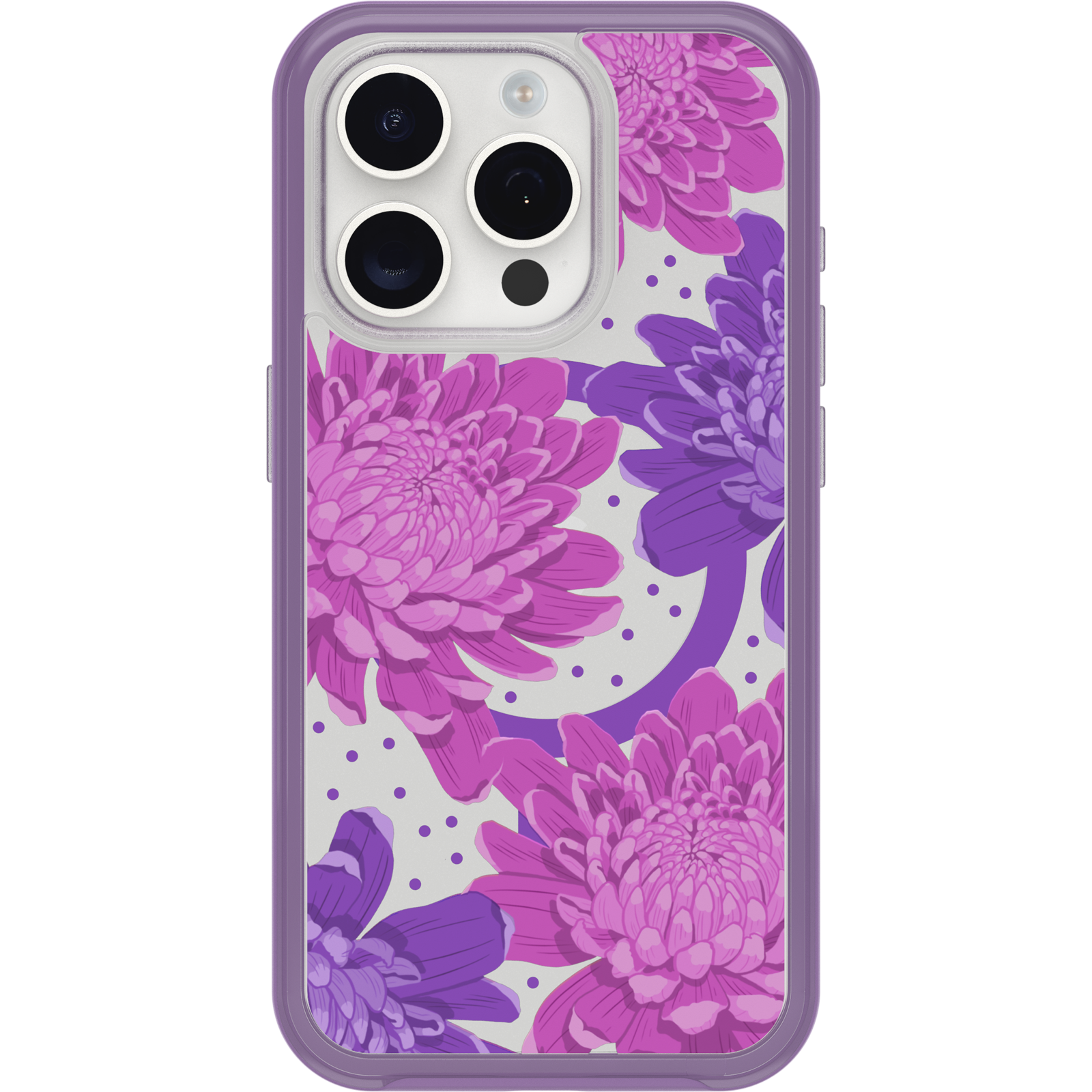 iPhone 15 Pro Symmetry Series Clear Case for MagSafe Fluttering Flora