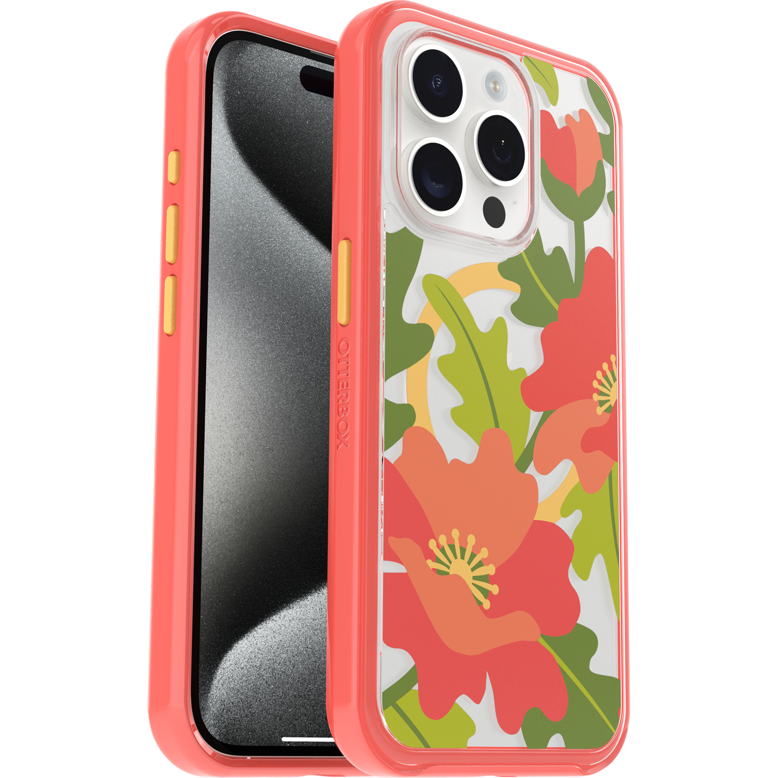 iPhone 15 Pro Symmetry Series Clear Case for MagSafe Fluttering Flora