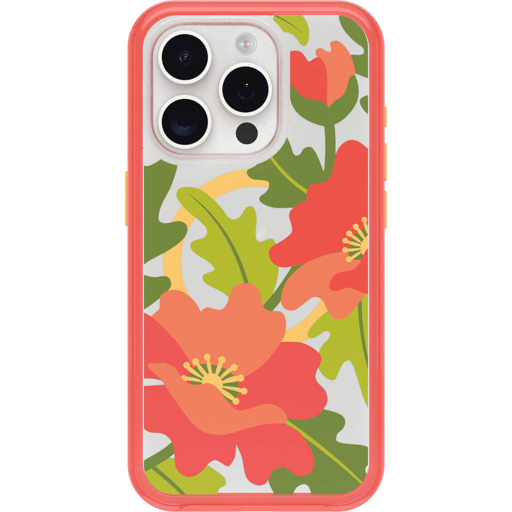 iPhone 15 Pro Symmetry Series Clear Case for MagSafe Fluttering Flora