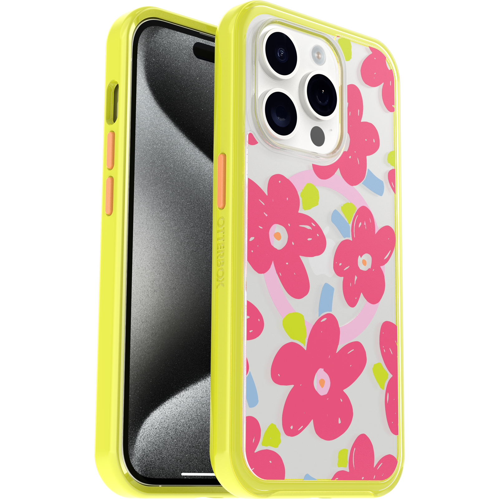 iPhone 15 Pro Symmetry Series Clear Case for MagSafe Fluttering Flora