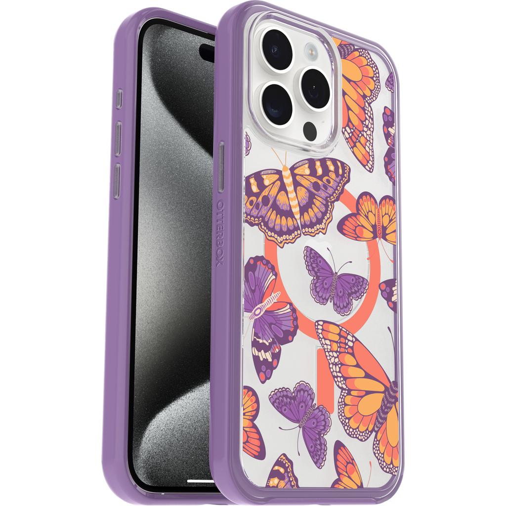 iPhone 15 Pro Max Symmetry Series Clear Case for MagSafe Fluttering Flora