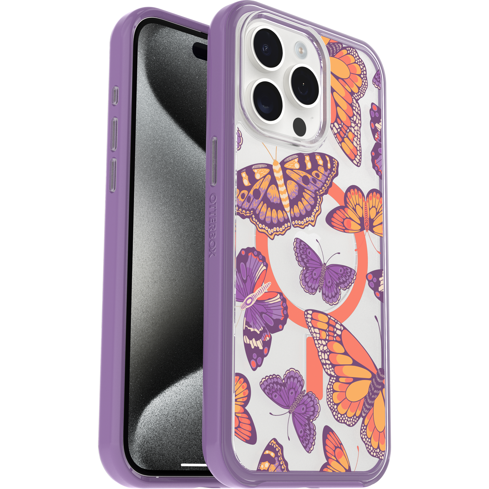 iPhone 15 Pro Max Symmetry Series Clear Case for MagSafe Fluttering Flora