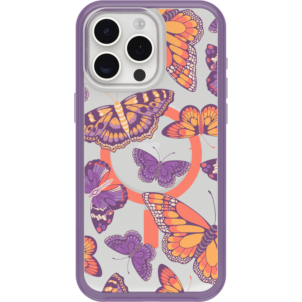 iPhone 15 Pro Max Symmetry Series Clear Case for MagSafe Fluttering Flora