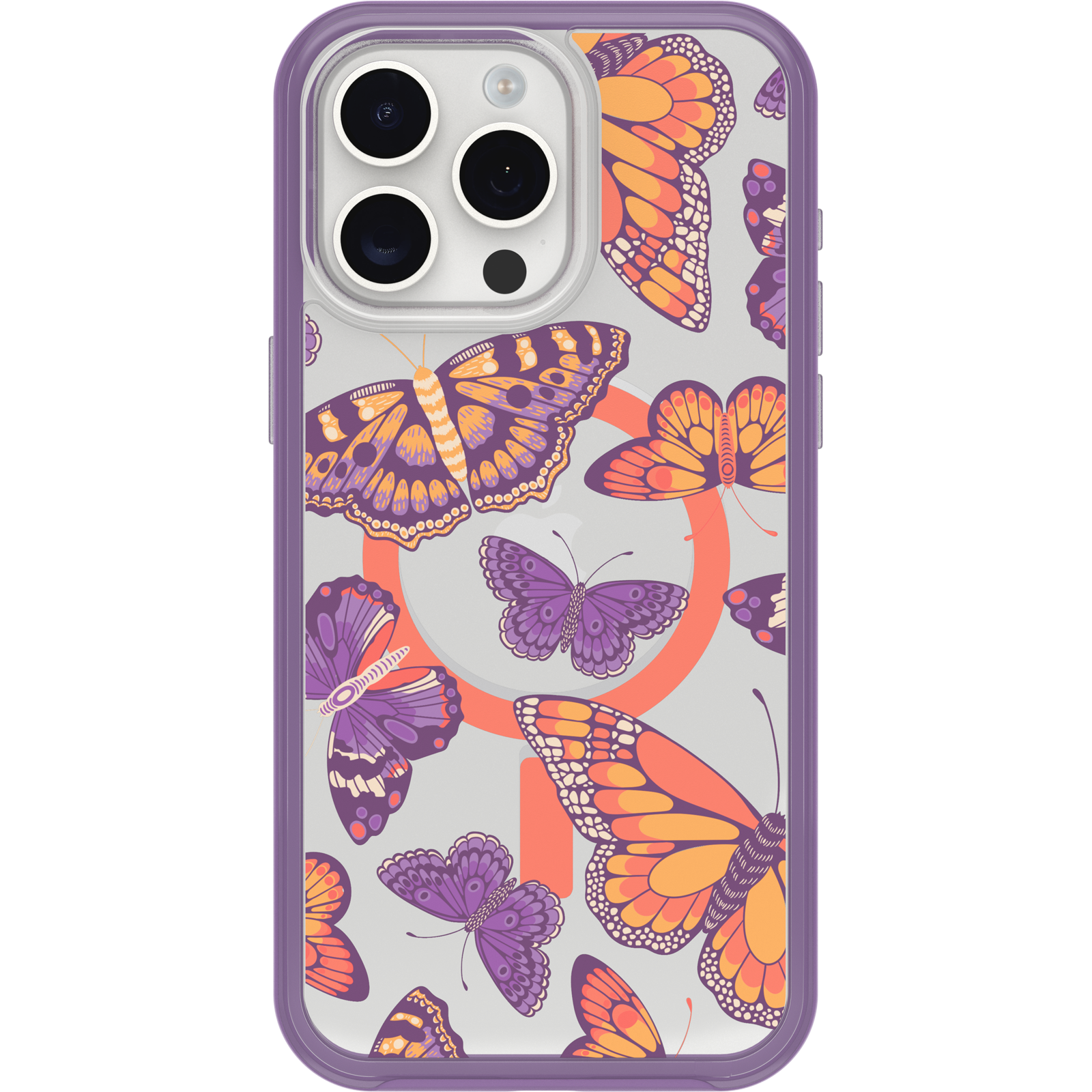 iPhone 15 Pro Max Symmetry Series Clear Case for MagSafe Fluttering Flora