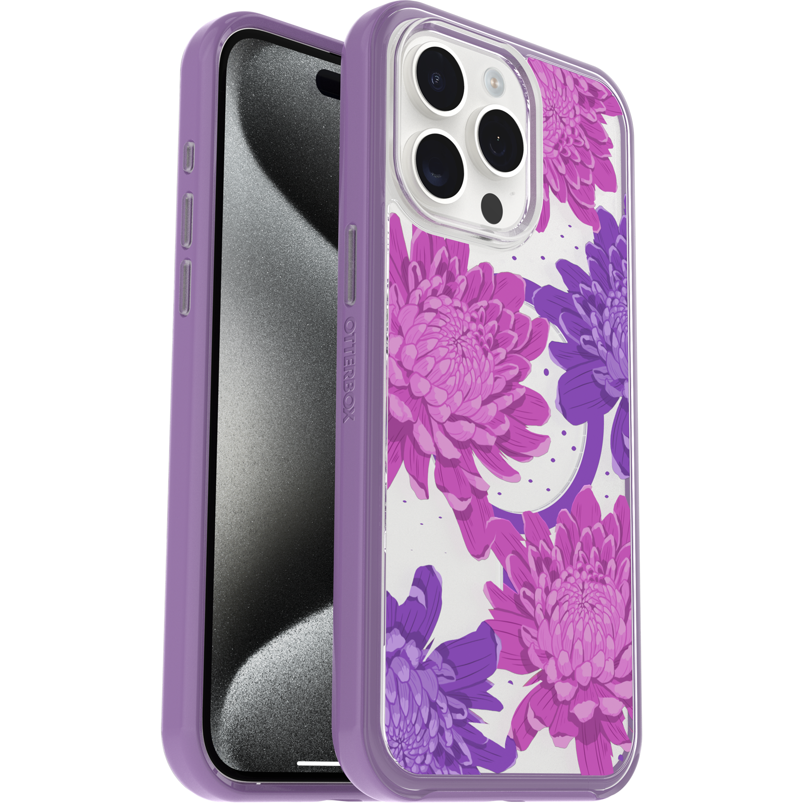 iPhone 15 Pro Max Symmetry Series Clear Case for MagSafe Fluttering Flora