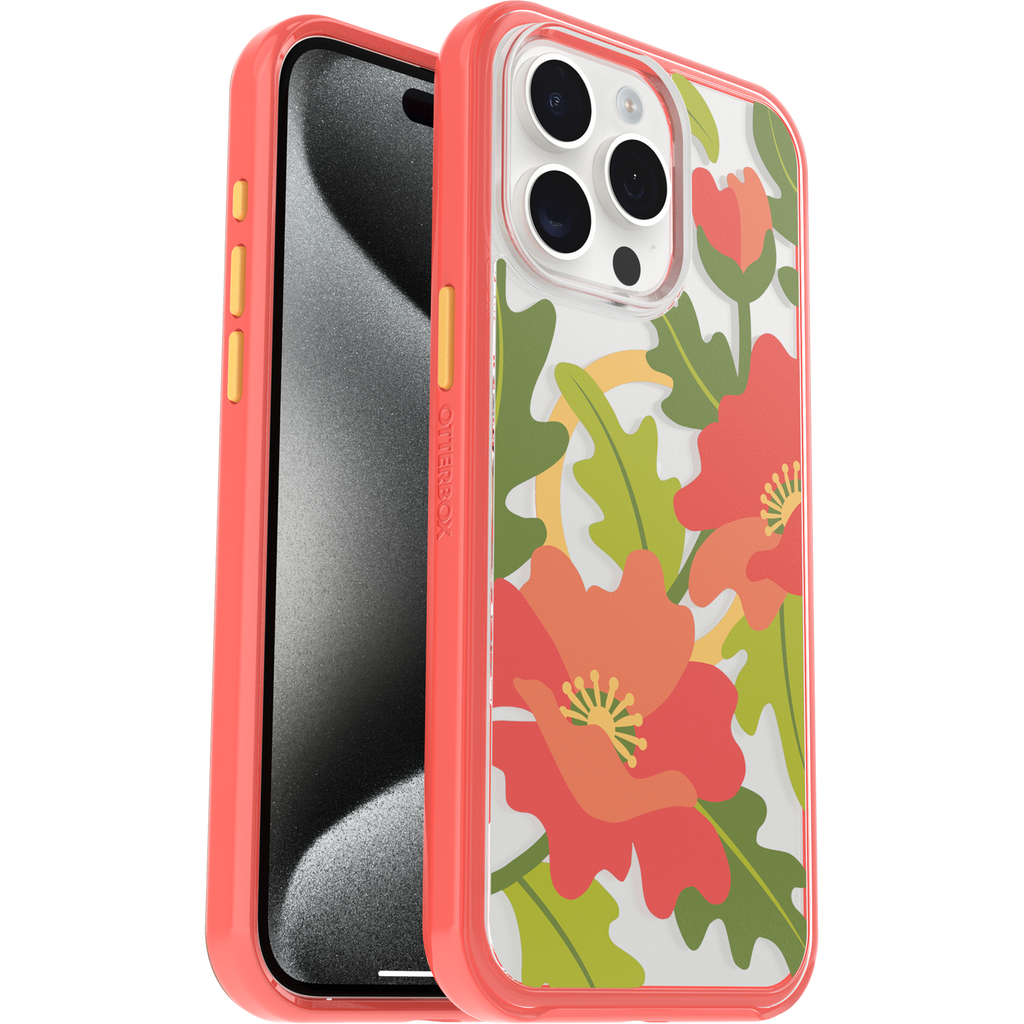 iPhone 15 Pro Max Symmetry Series Clear Case for MagSafe Fluttering Flora
