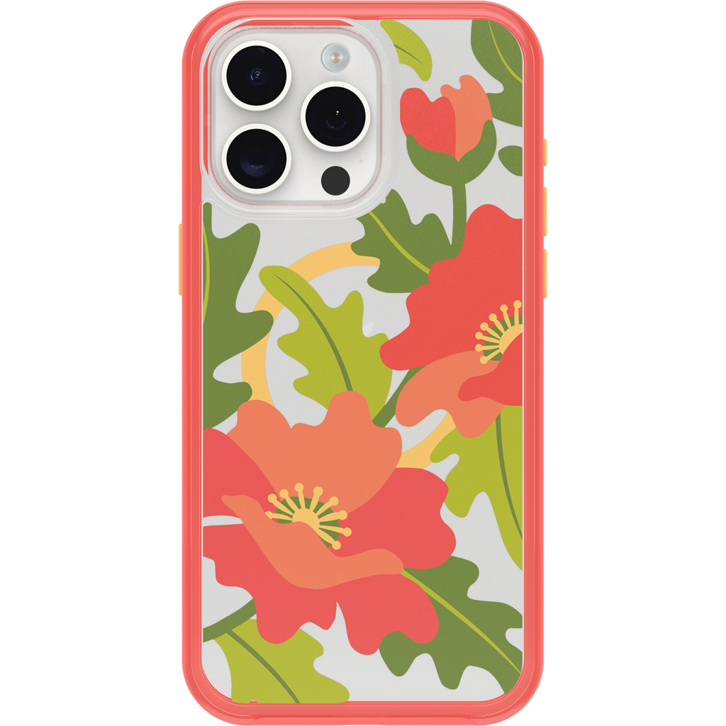 iPhone 15 Pro Max Symmetry Series Clear Case for MagSafe Fluttering Flora